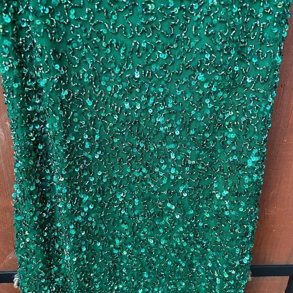 RETROFETE Billie Sequin MIDI V Neck Dress size XXL Emerald Green - Picture 5 of 7